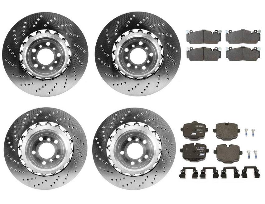 BMW Brake Pad and Rotor Kit – Front and Rear (400/400mm) 34112284101