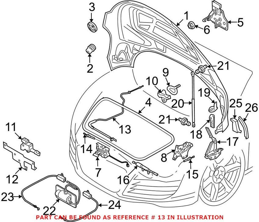 Audi Hood Release Cable – Front 423823530