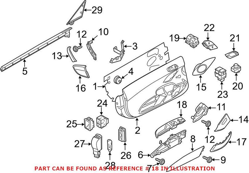 Audi Door Window Switch Bezel – Driver Side 423867101BH77