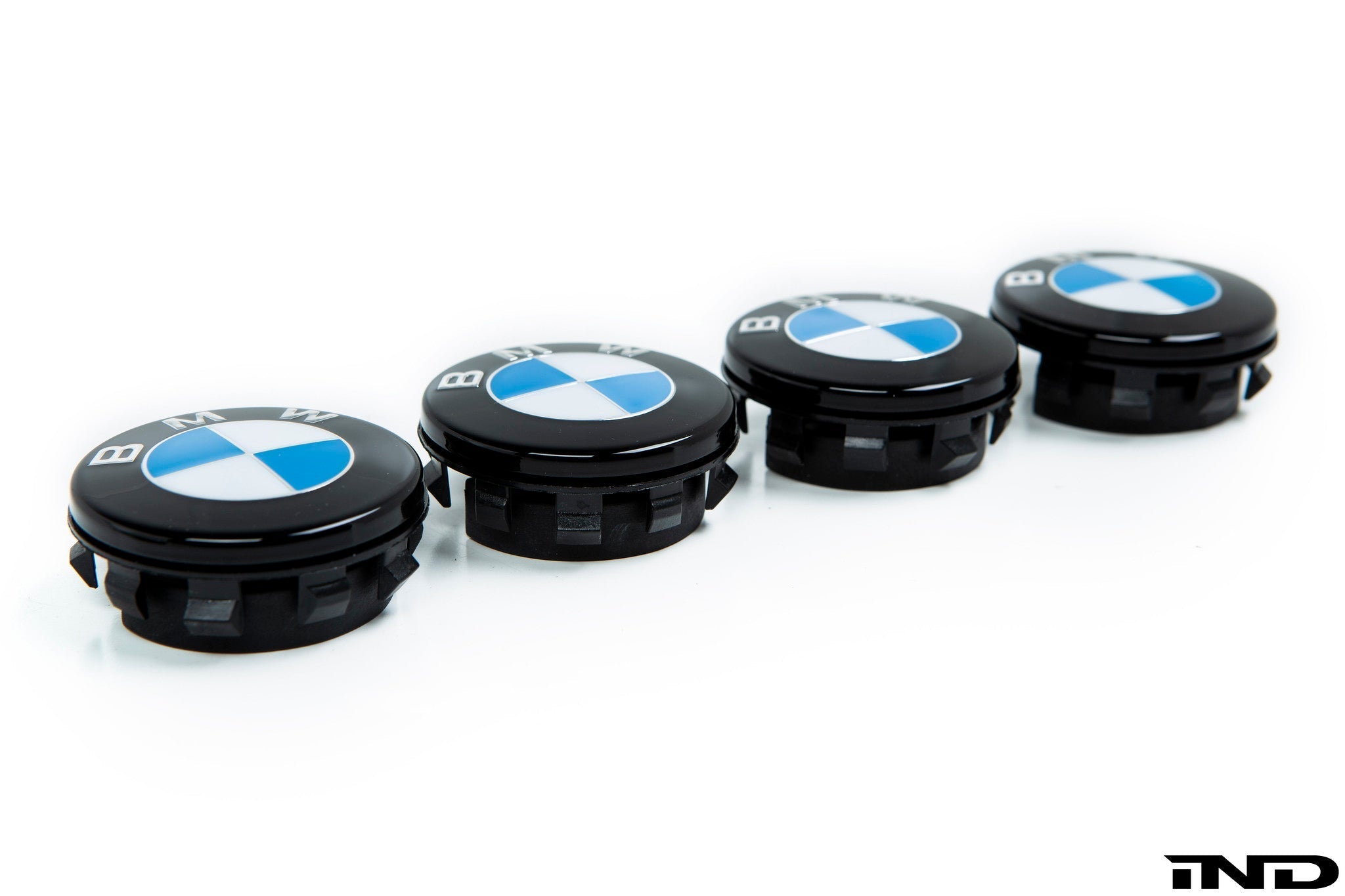 IND Gloss Black Floating Wheel Center Cap Set - 56mm