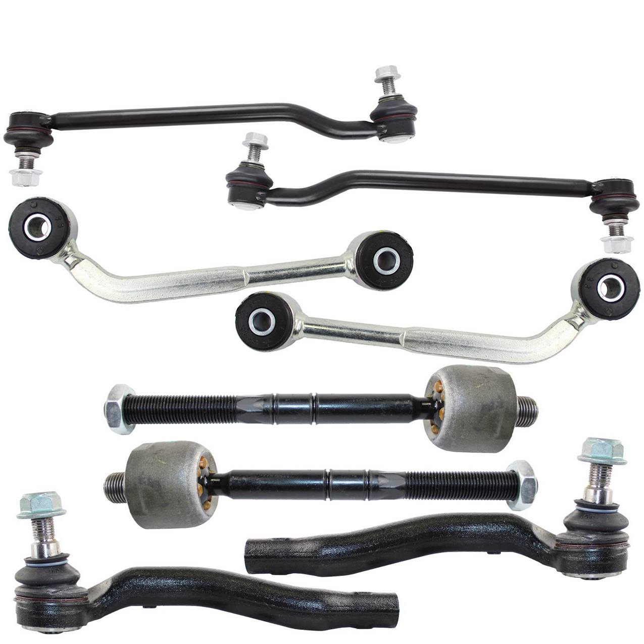 Mercedes-Benz Steering Tie Rod End Kit (Front and Rear Sway Bar Links) (Inner and Outer Tie Rod Ends) (Without Sport Suspension)