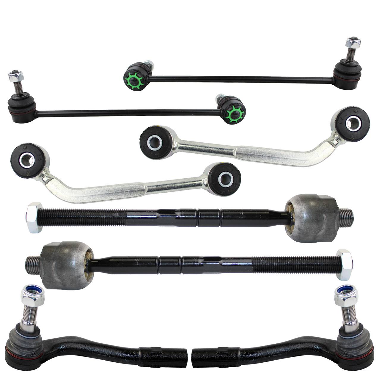 Mercedes-Benz Steering Tie Rod End Kit (Front and Rear Sway Bar Links) (Inner and Outer Tie Rod Ends) (Without Sport Suspension)