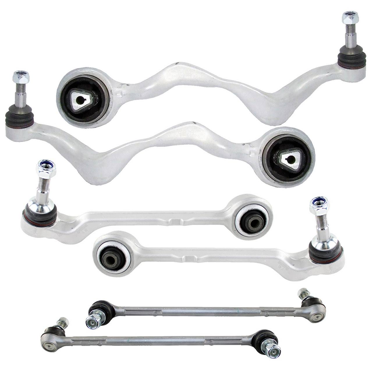 BMW Suspension Control Arm Kit – Front (Forward and Rearward Control Arms) (Stabilizer Sway Bar Links) (Forged Aluminium)