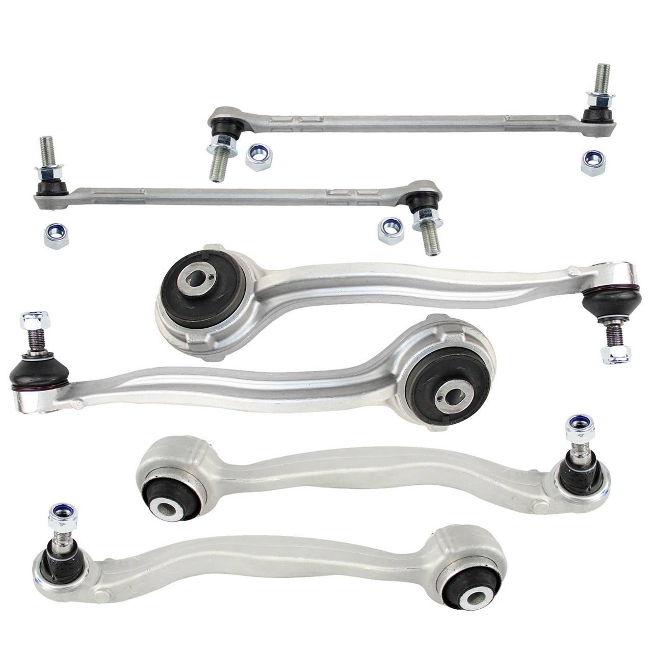 Mercedes-Benz Suspension Control Arm Kit – Front (Forward and Rearward Control Arms) (Sway Bar Links) (Forged Aluminium)