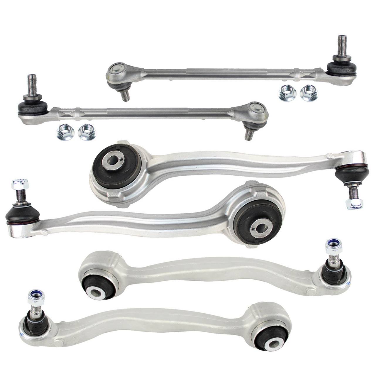 Mercedes-Benz Suspension Control Arm Kit – Front (Forward and Rearward Control Arms) (Sway Bar Links) (Forged Aluminium)