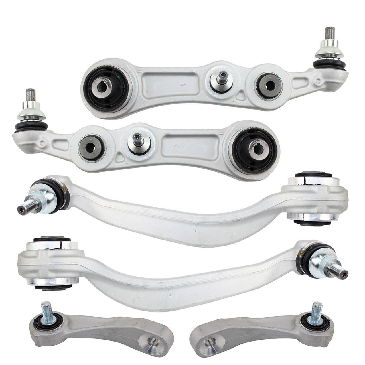 Mercedes-Benz Suspension Control Arm Kit – Front (Lower Forward and Rearward Control Arms) (Sway Bar Links) (Forged Aluminium) (Coil Suspension)