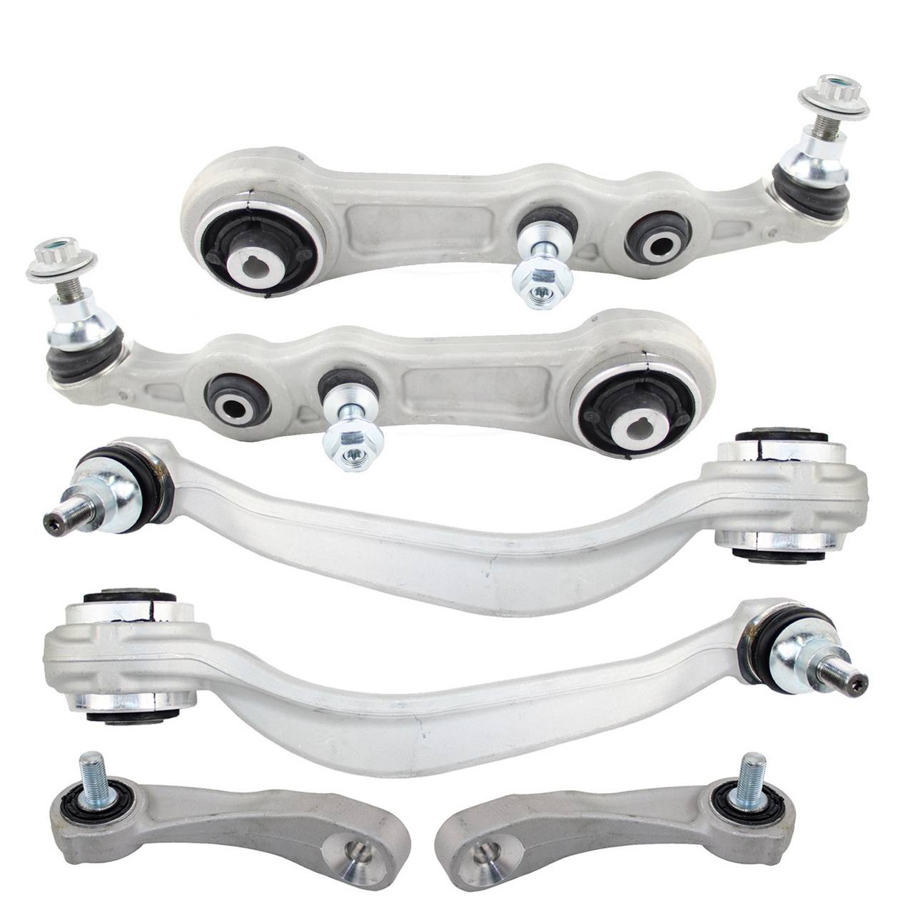 Mercedes-Benz Suspension Control Arm Kit – Front (Lower Forward and Rearward Control Arms) (Sway Bar Links) (Forged Aluminium) (Air Suspension)