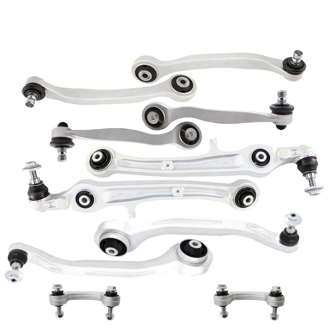 Audi Suspension Control Arm Kit – Front (Upper and Lower Forward and Rearward Control Arms) (Sway Bar Links) (Forged Aluminium)