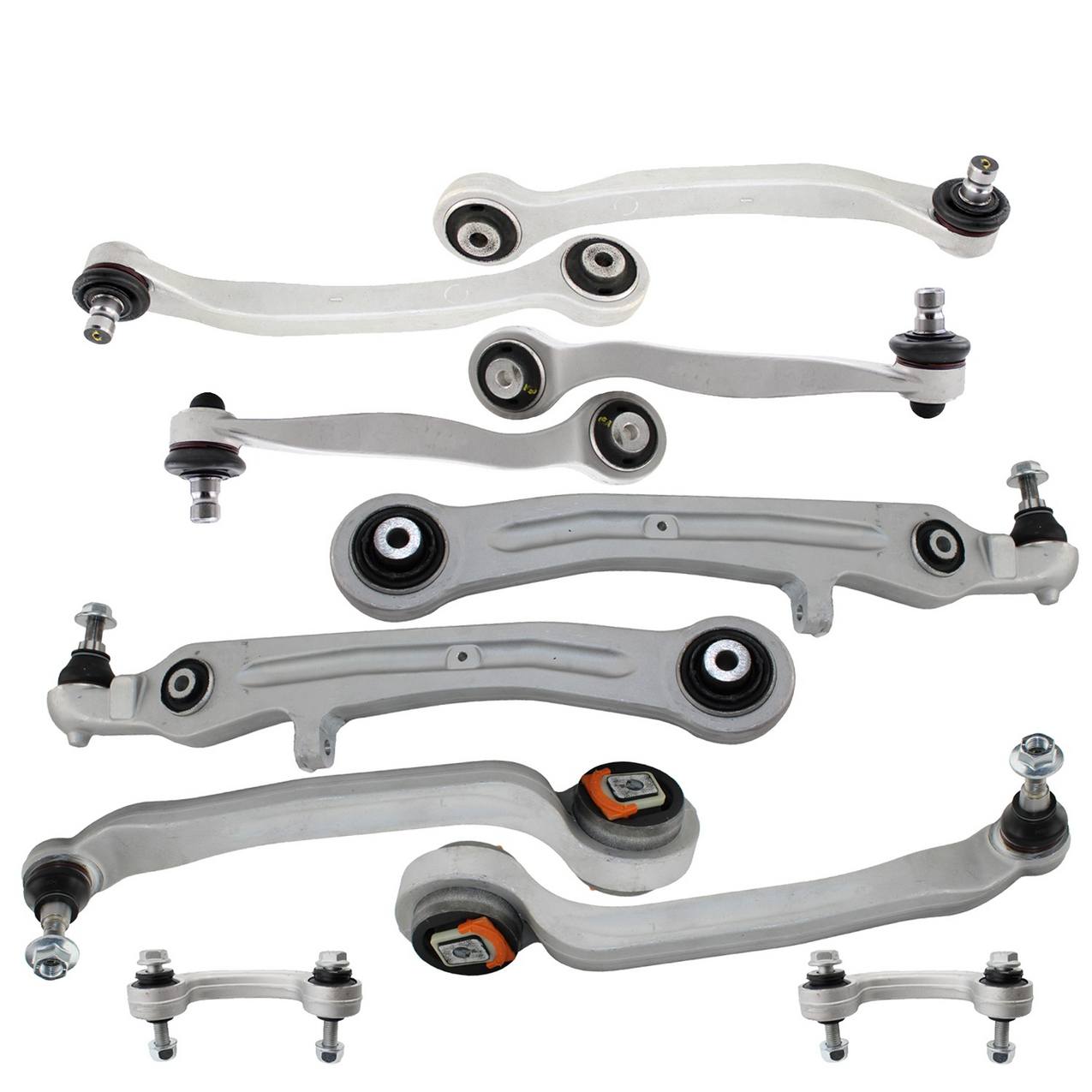 Audi Suspension Control Arm Kit – Front (Upper and Lower Forward and Rearward Control Arms) (Sway Bar Links) (Forged Aluminium)