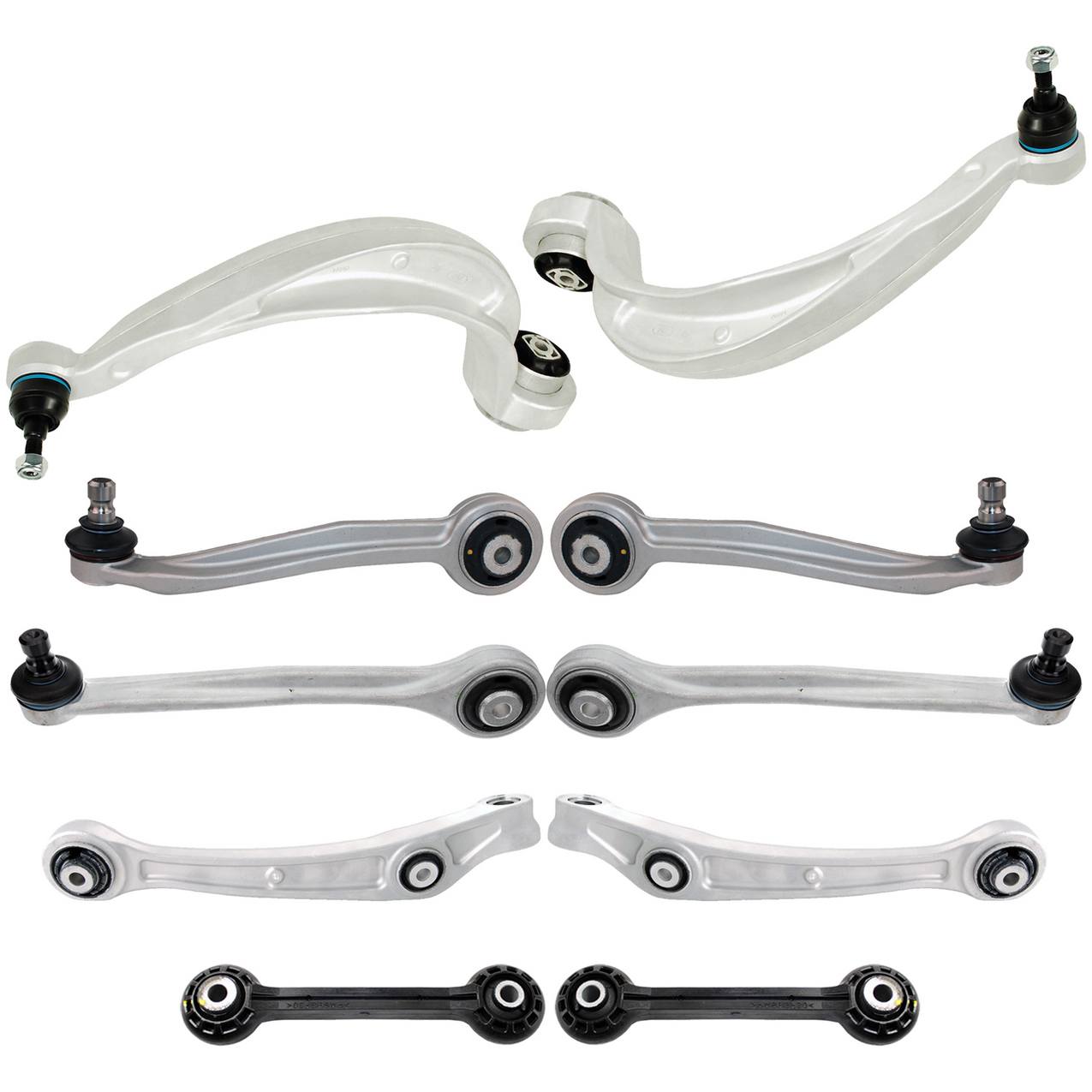 Audi Suspension Control Arm Kit – Front (Upper and Lower Forward and Rearward Control Arms) (Sway Bar Links)