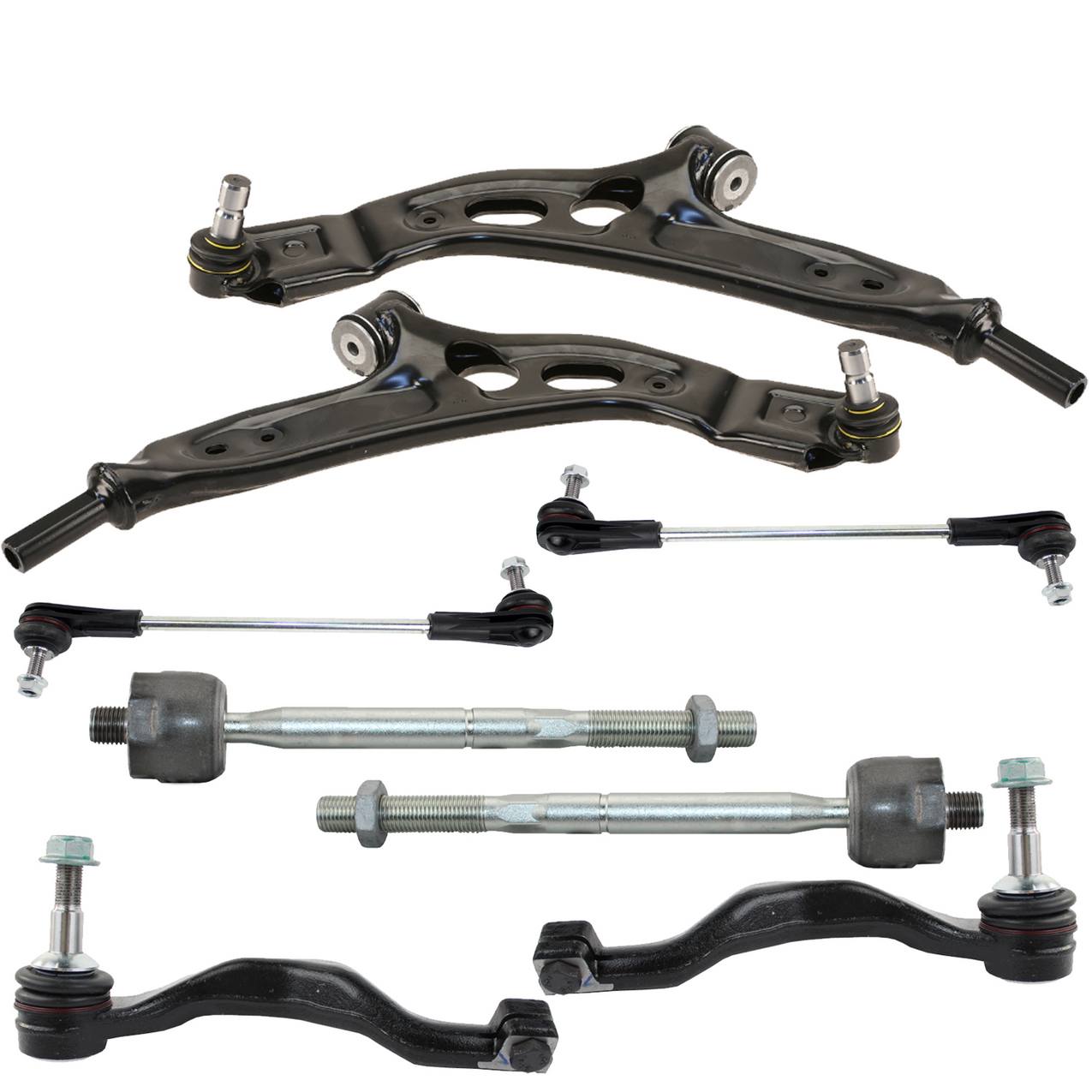 BMW Mini Suspension Control Arm Kit – Front (Lower Control Arms) (Inner and Outer Tie Rod Ends)