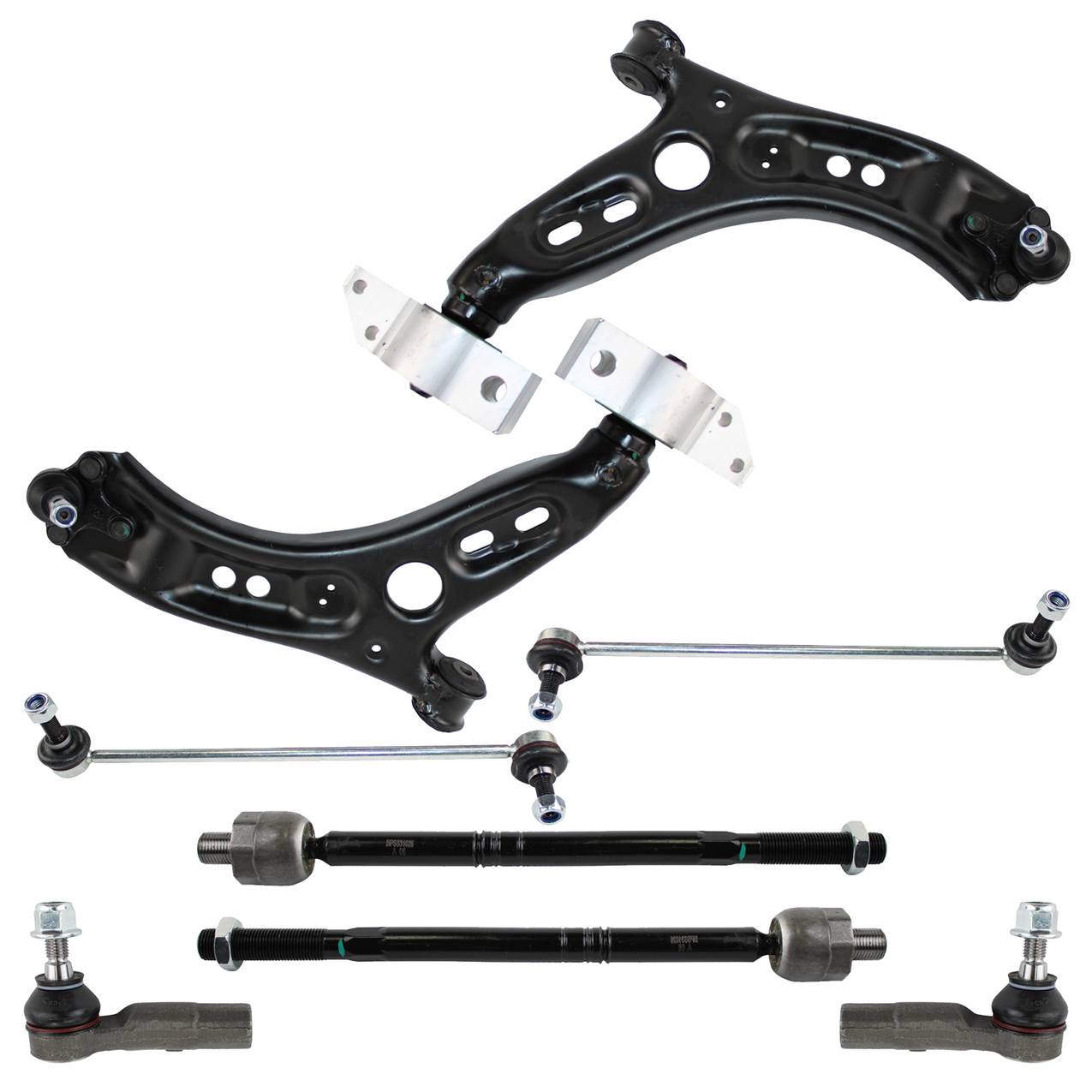 Audi Volkswagen Suspension Control Arm Kit – Front (Lower Control Arms) (Inner and Outer Tie Rod Ends)