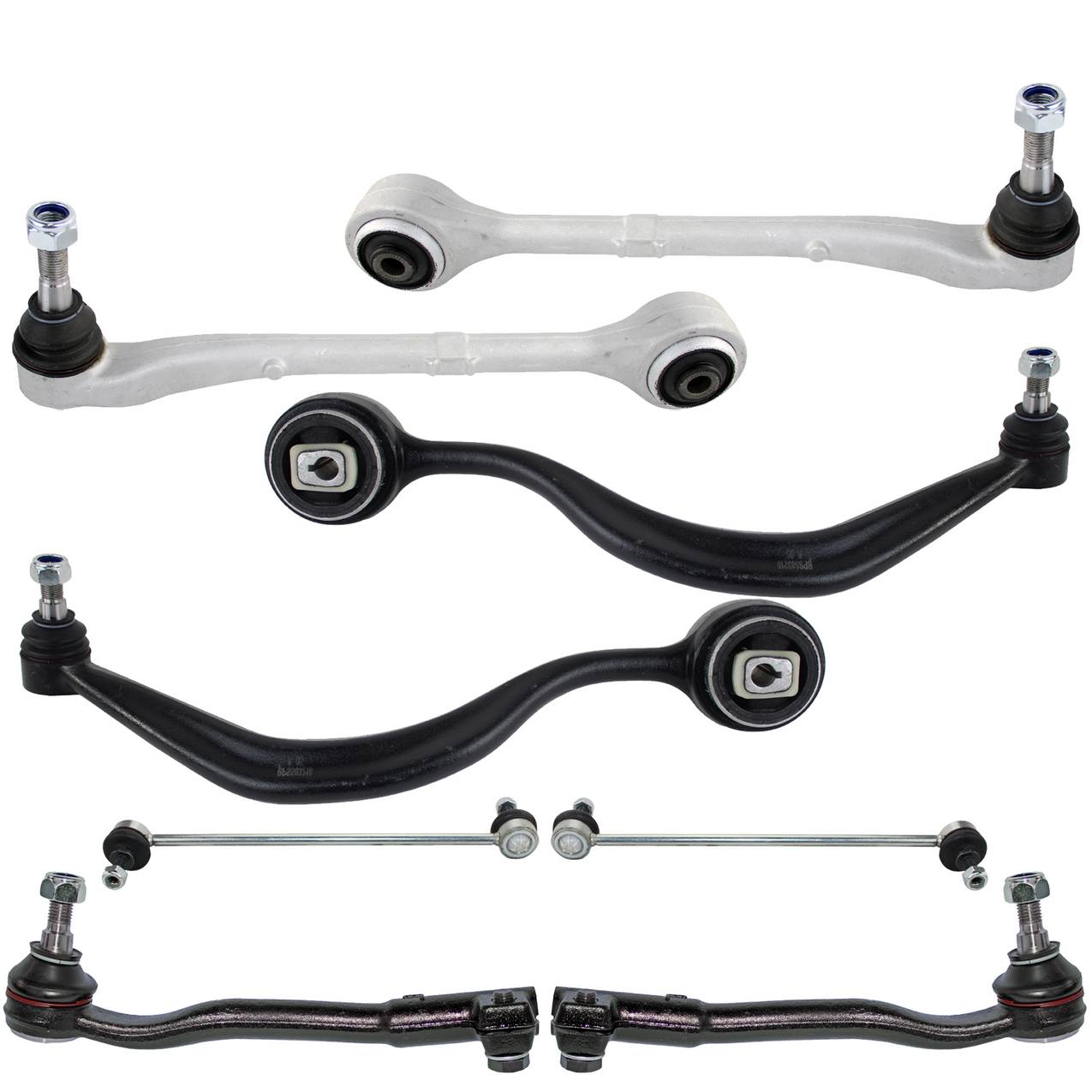 BMW Suspension Control Arm Kit – Front (Lower Forward Rearward Control Arms) (Outer Steering Tie Rod Ends)