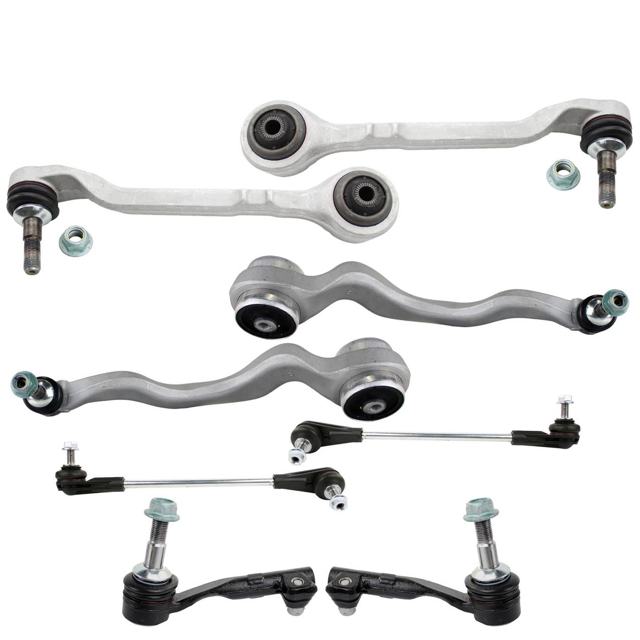 BMW Suspension Control Arm Kit – Front (Lower Forward and Rearward Control Arms) (Outer Steering Tie Rod Ends) (Outer Steering Tie Rod Ends)