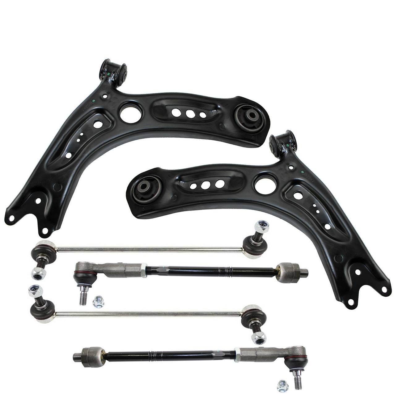 Audi Suspension Control Arm Kit – Front (Lower Control Arm) (Left and Right Tie Rod Assembly) (Front Stabilizer Bar Link)