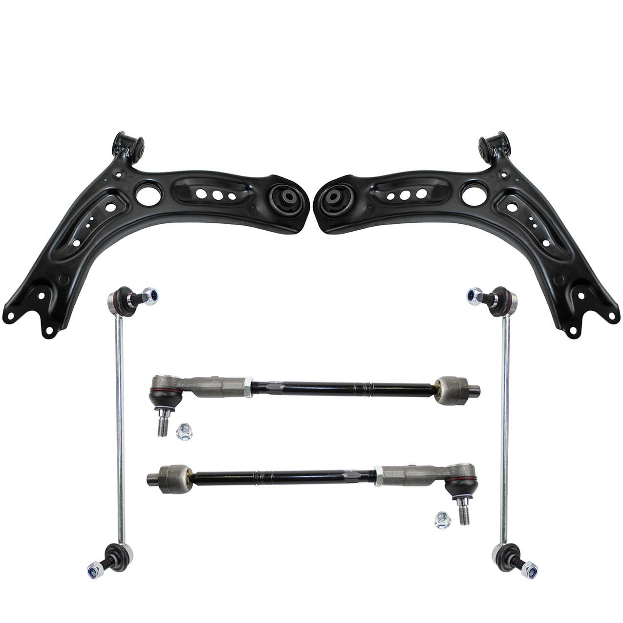 Volkswagen Suspension Control Arm Kit – Front (Lower Control Arm) (Left and Right Tie Rod Assembly) (Front Stabilizer Bar Link)