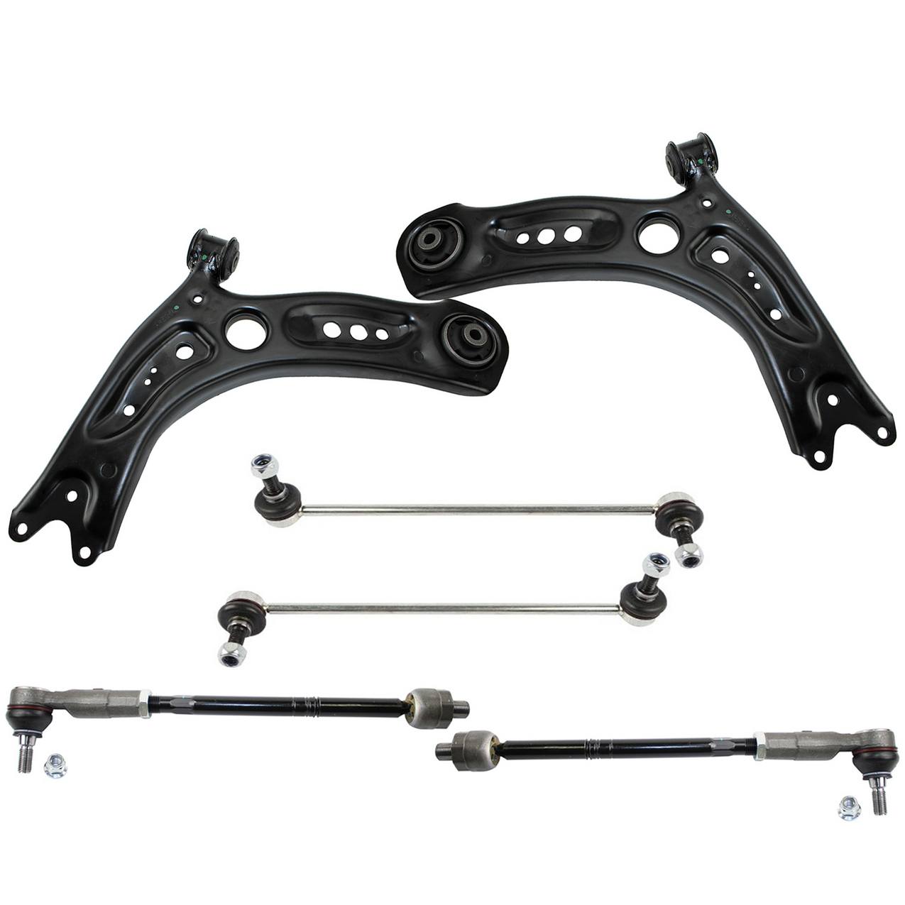 Audi Suspension Control Arm Kit – Front (Lower Control Arm) (Outer Tie Rod End) (Front Stabilizer Bar Link)