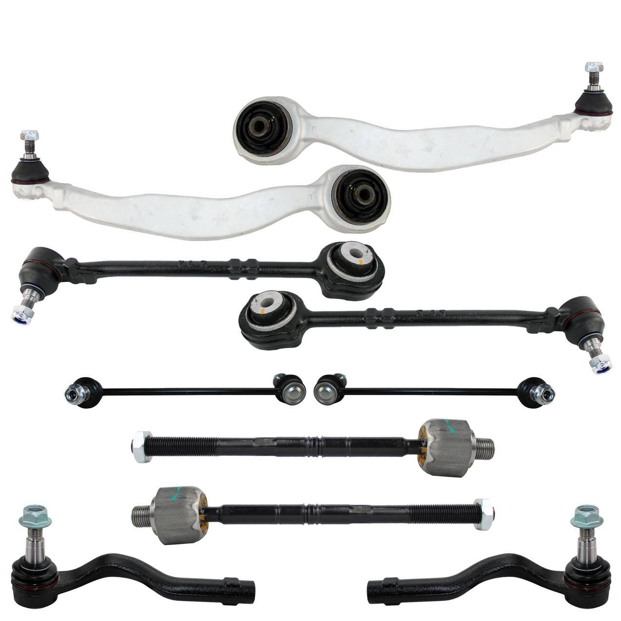 Mercedes-Benz Suspension Control Arm Kit – Front (Lower Forward and Rearward Control Arms) (Inner and Outer Steering Tie Rod Ends)