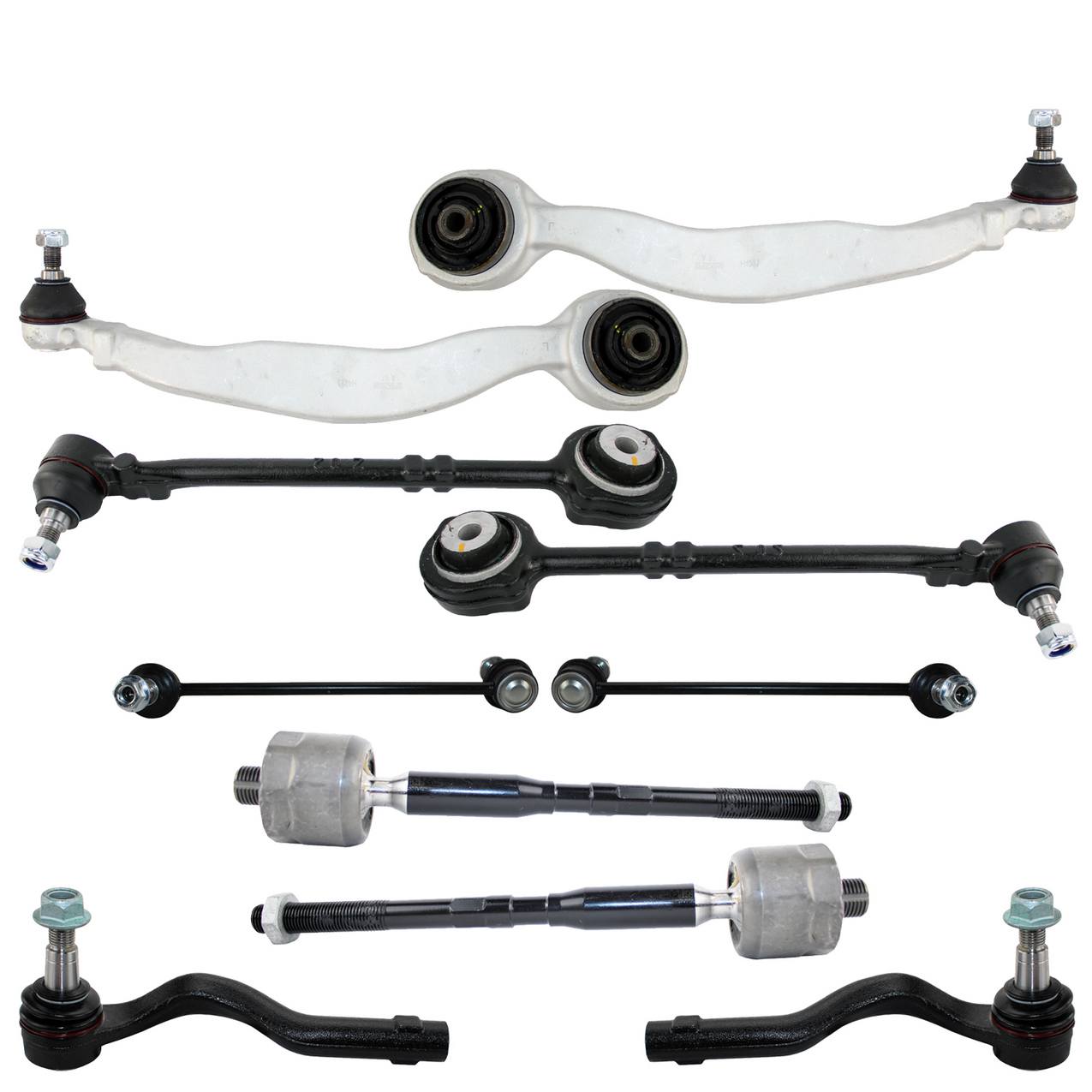 Mercedes-Benz Suspension Control Arm Kit – Front (Lower Forward and Rearward Control Arms) (Inner and Outer Steering Tie Rod Ends) (without Code 211)