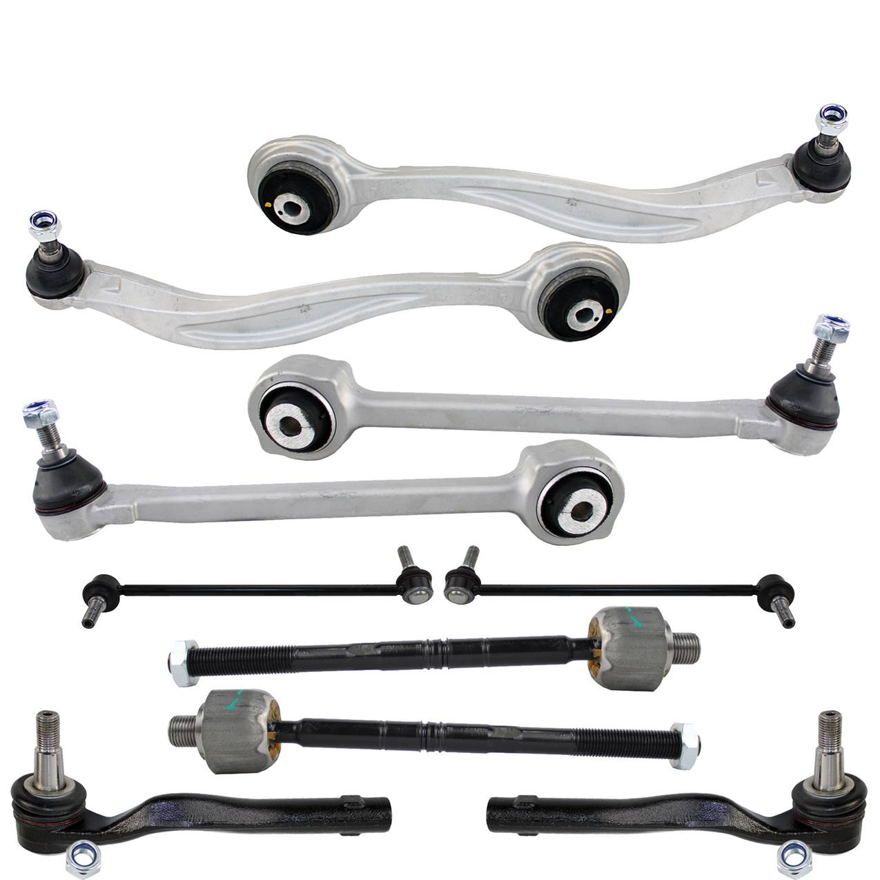 Mercedes-Benz Suspension Control Arm Kit – Front (Upper and Lower Control Arms) (Inner and Outer Steering Tie Rod Ends) (with Code 211)