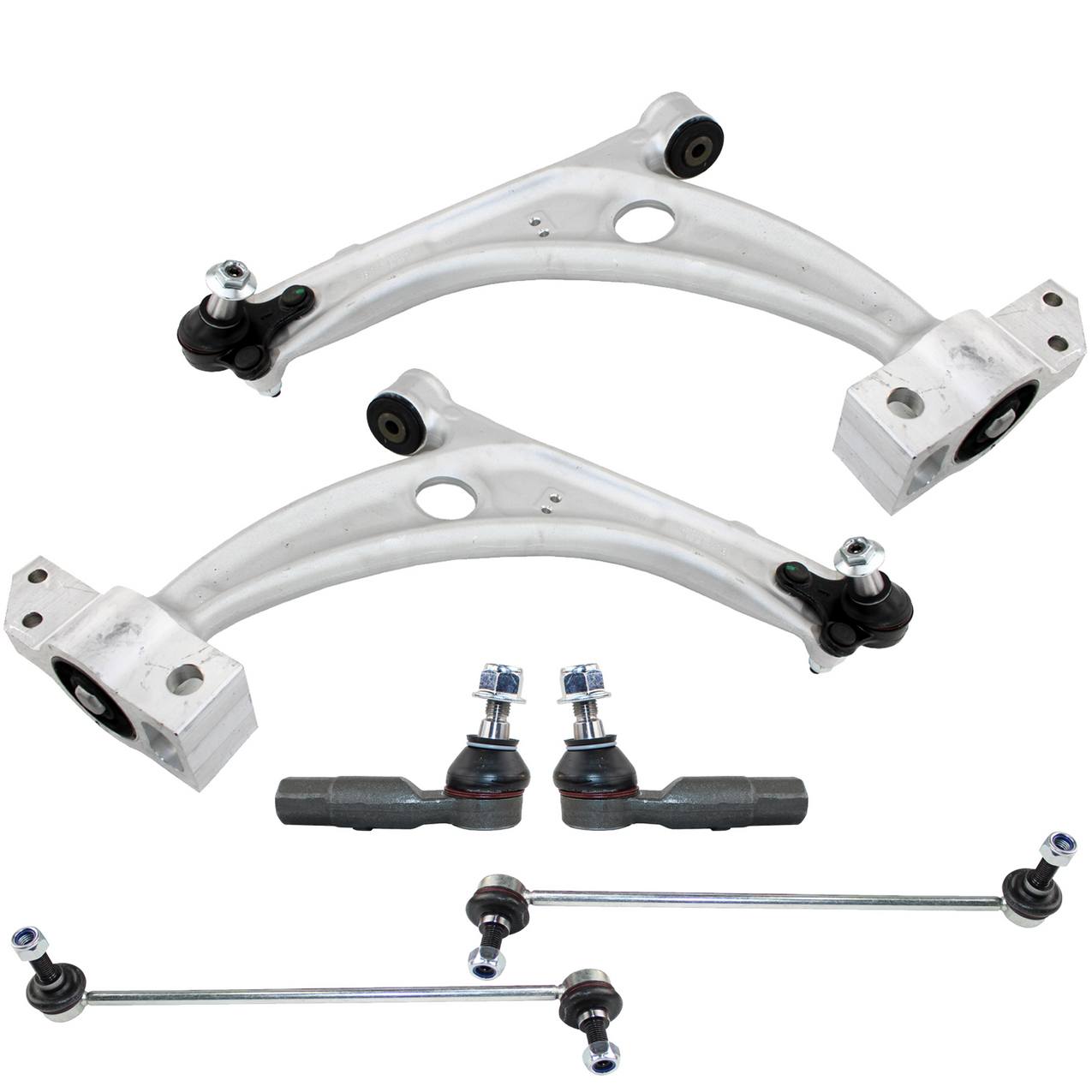 Audi Volkswagen Suspension Control Arm Kit – Front (Lower Control Arm) (Outer Tie Rod End) (Front Stabilizer Bar Link)