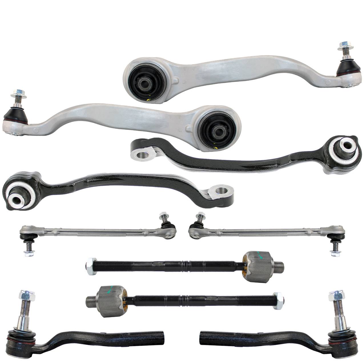 Mercedes-Benz Suspension Control Arm Kit – Front (Upper and Lower Control Arms) (Inner and Outer Steering Tie Rod Ends)