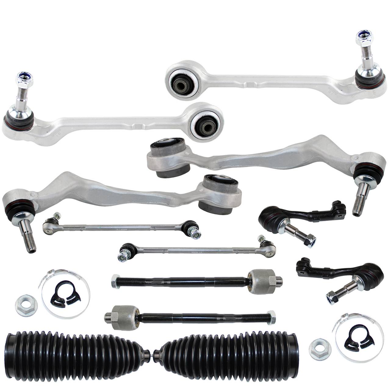 BMW Suspension Control Arm Kit – Front (Lower Forward and Rearward Control Arms) (Inner and Outer Steering Tie Rod Ends) (Tension Strut)