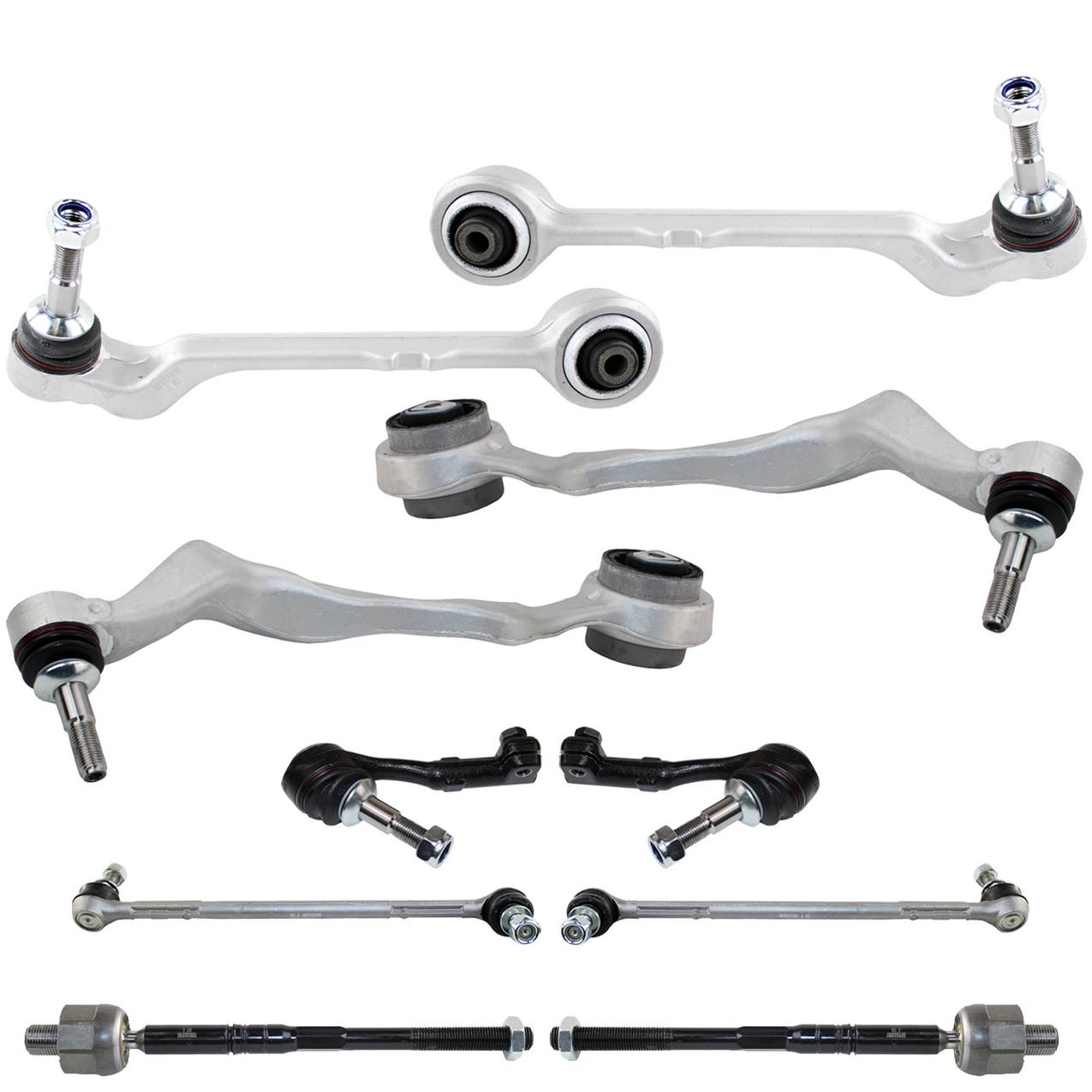 BMW Suspension Control Arm Kit – Front (Lower Forward and Rearward Control Arms) (Inner and Outer Steering Tie Rod Ends) (Tension Strut)