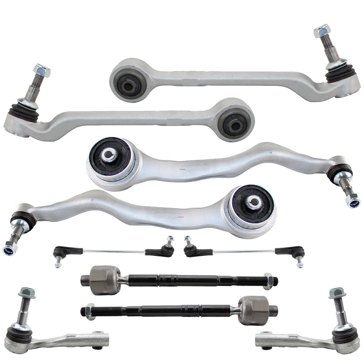 BMW Suspension Control Arm Kit – Front (Lower Forward and Rearward Control Arms) (Inner and Outer Steering Tie Rod Ends) (With Adaptive Control Suspension)