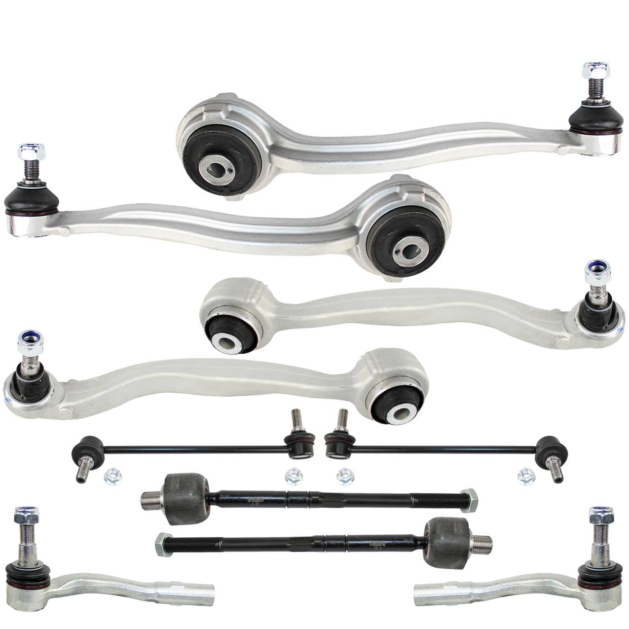 Mercedes-Benz Suspension Control Arm Kit – Front (Lower Forward and Rearward Control Arms) (Inner and Outer Steering Tie Rod Ends)