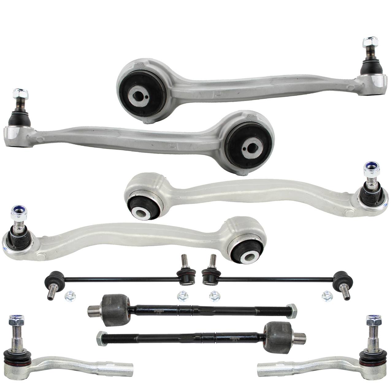 Mercedes-Benz Suspension Control Arm Kit – Front (Lower Forward and Rearward Control Arms) (Inner and Outer Steering Tie Rod Ends)