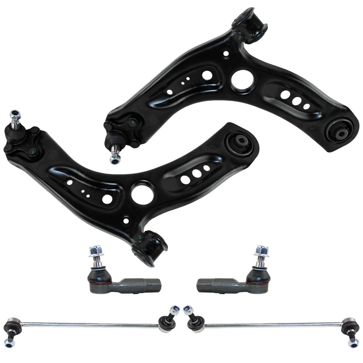 Volkswagen Suspension Control Arm Kit – Front (Lower Control Arm) (Outer Tie Rod End) (Front Stabilizer Bar Link)