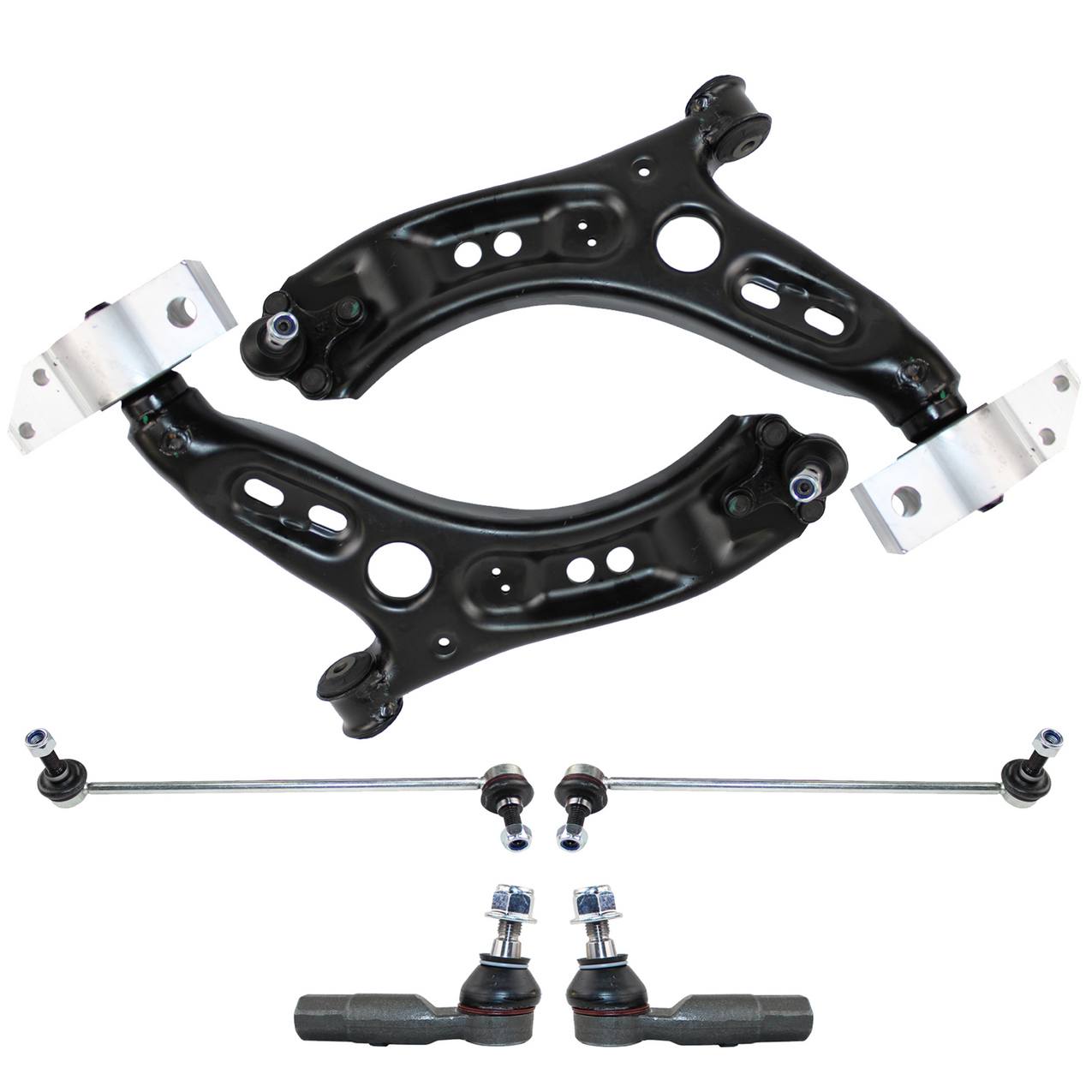 Audi Volkswagen Suspension Control Arm Kit – Front (Lower Control Arm) (Outer Tie Rod End) (Front Stabilizer Bar Link)