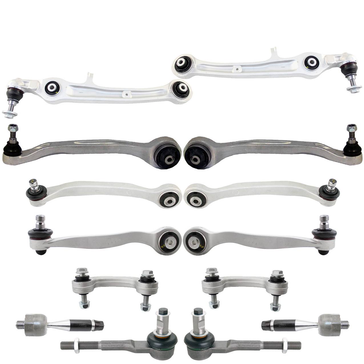 Audi Suspension Control Arm Kit – Front (Upper and Lower Control Arms) (Forward and Rearward) (Inner and Outer Tie Rod Ends)