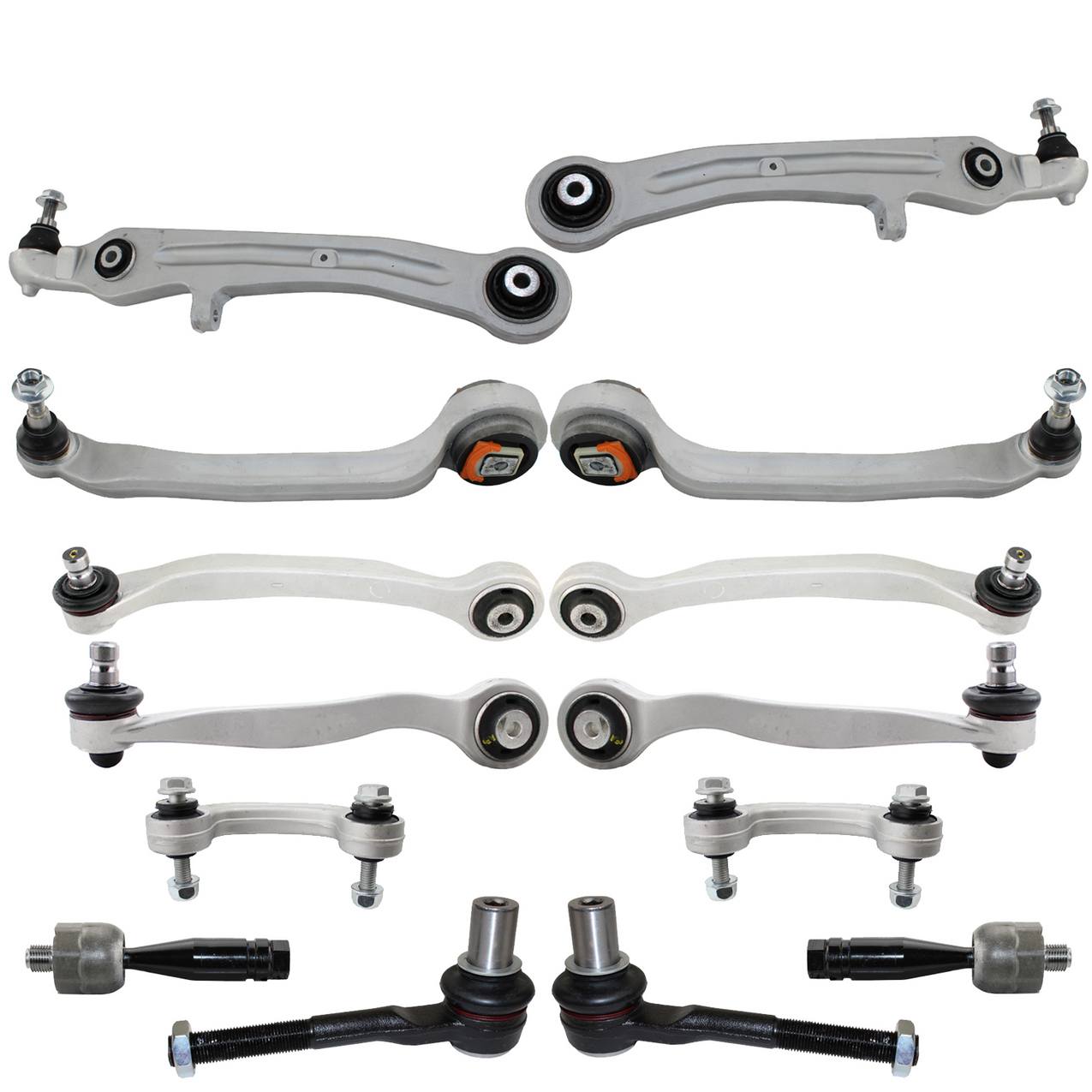 Audi Suspension Control Arm Kit – Front (Upper and Lower Control Arms) (Forward and Rearward) (Inner and Outer Tie Rod Ends)