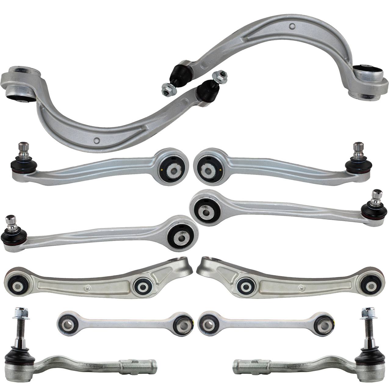 Audi Suspension Control Arm Kit – Front (Upper and Lower Control Arms) (Forward and Rearward) (Outer Steering Tie Rod End)