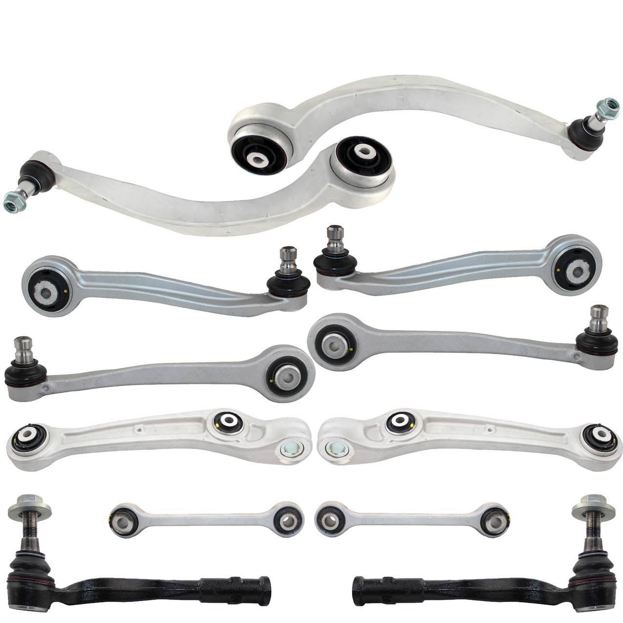 Audi Suspension Control Arm Kit – Front (Upper and Lower Control Arms) (Forward and Rearward) (Outer Steering Tie Rod End)