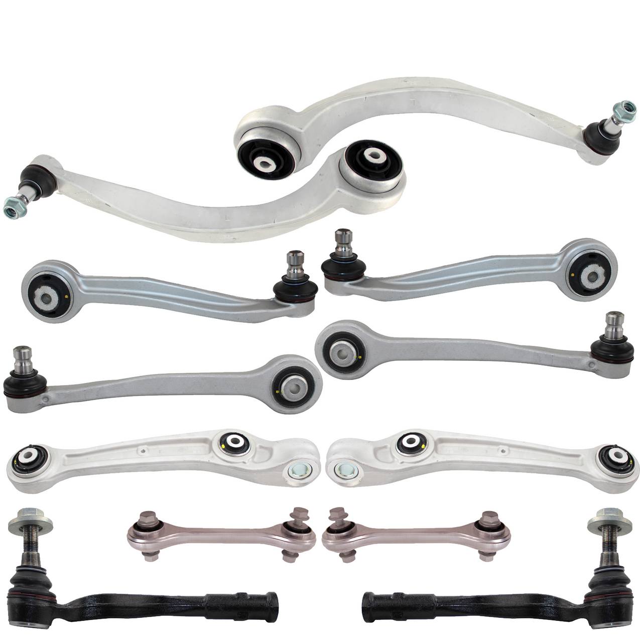 Audi Suspension Control Arm Kit – Front (Upper and Lower Control Arms) (Forward and Rearward) (Outer Steering Tie Rod End)