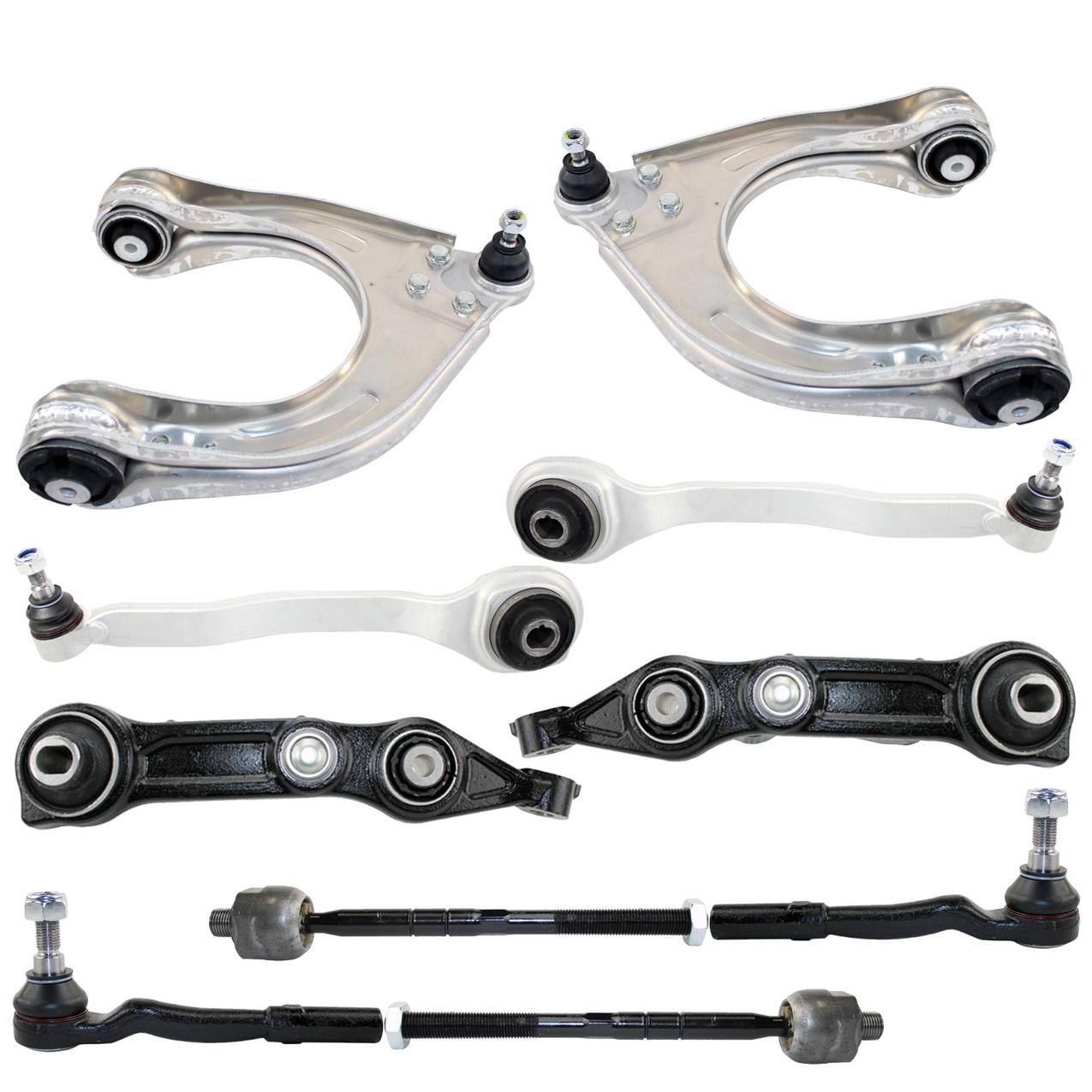 Mercedes-Benz Suspension Control Arm Kit – Front (Upper and Lower Control Arms) (Inner and Outer Steering Tie Rod Ends)