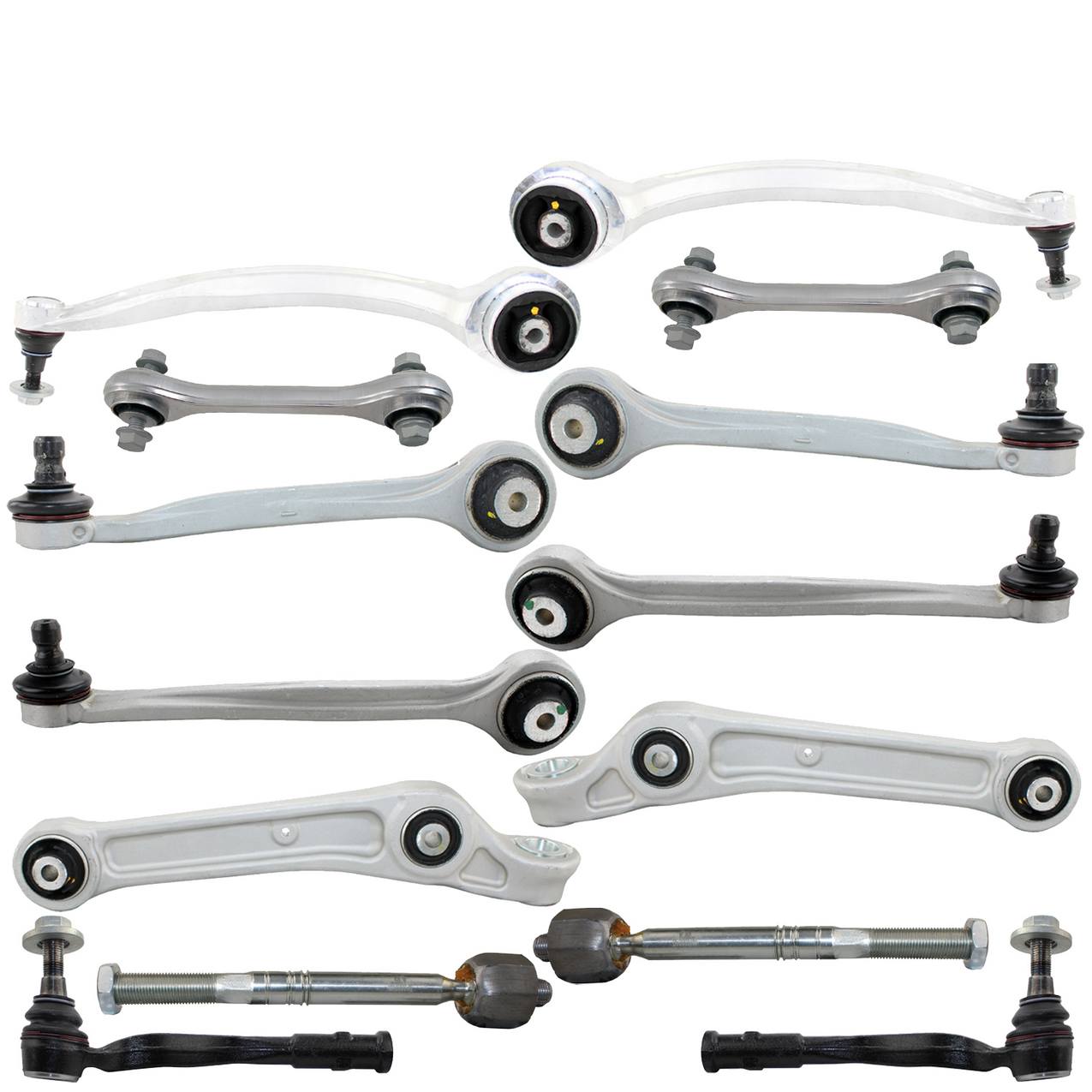 Audi Suspension Control Arm Kit – Front (Upper and Lower Control Arms) (Forward and Rearward) (Inner and Outer Steering Tie Rod End)