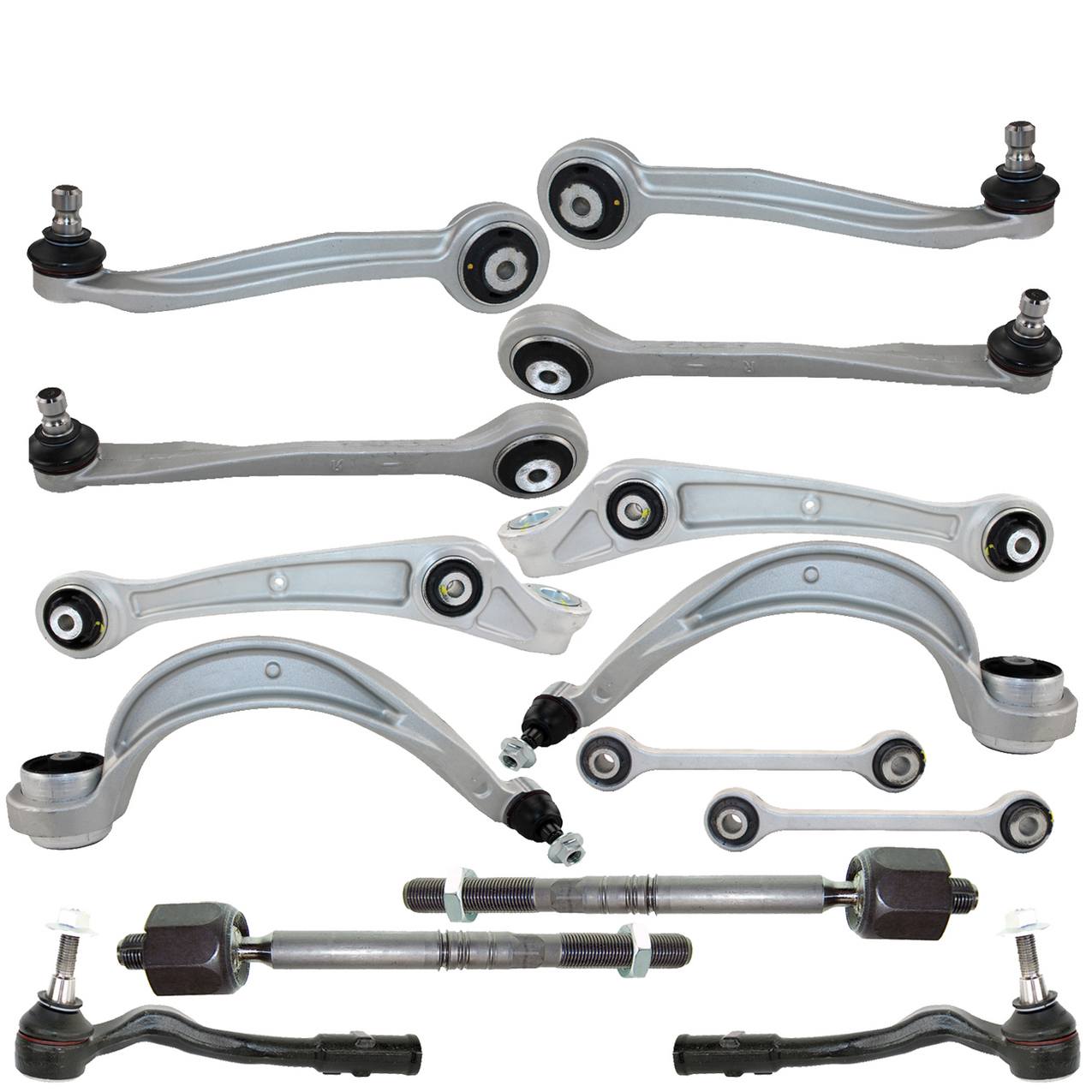 Audi Suspension Control Arm Kit – Front (Upper and Lower Control Arms) (Forward and Rearward) (Inner and Outer Steering Tie Rod End)