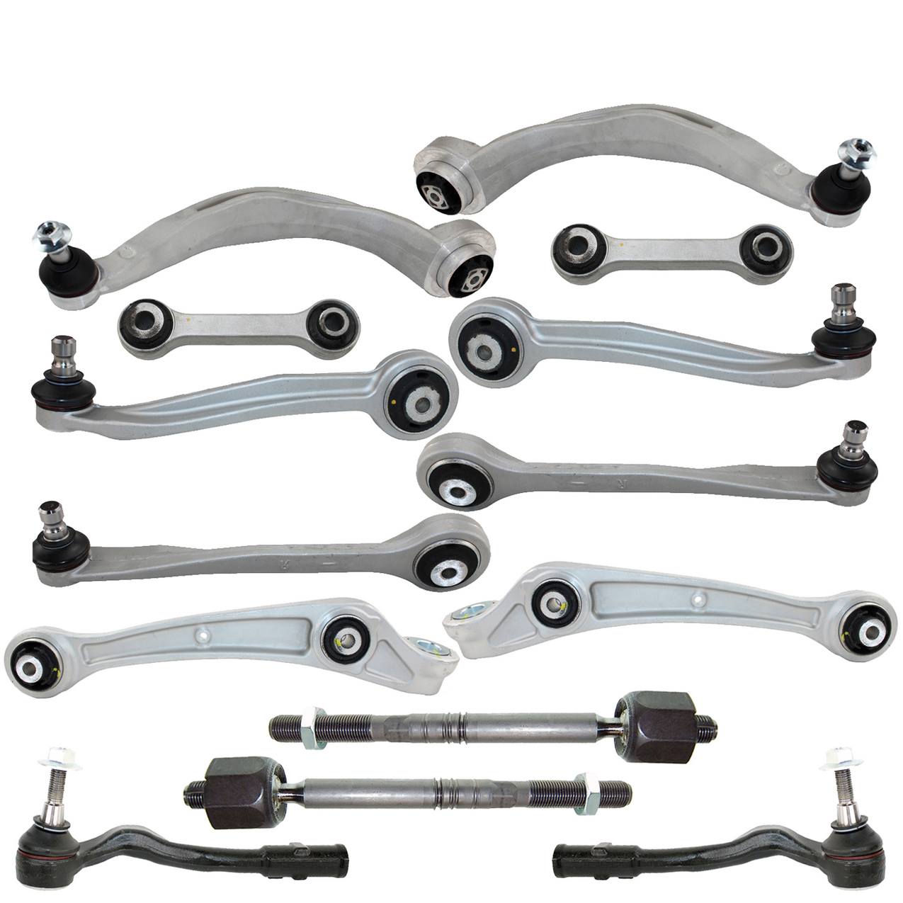 Audi Suspension Control Arm Kit – Front (Upper and Lower Control Arms) (Forward and Rearward) (Inner and Outer Steering Tie Rod End)