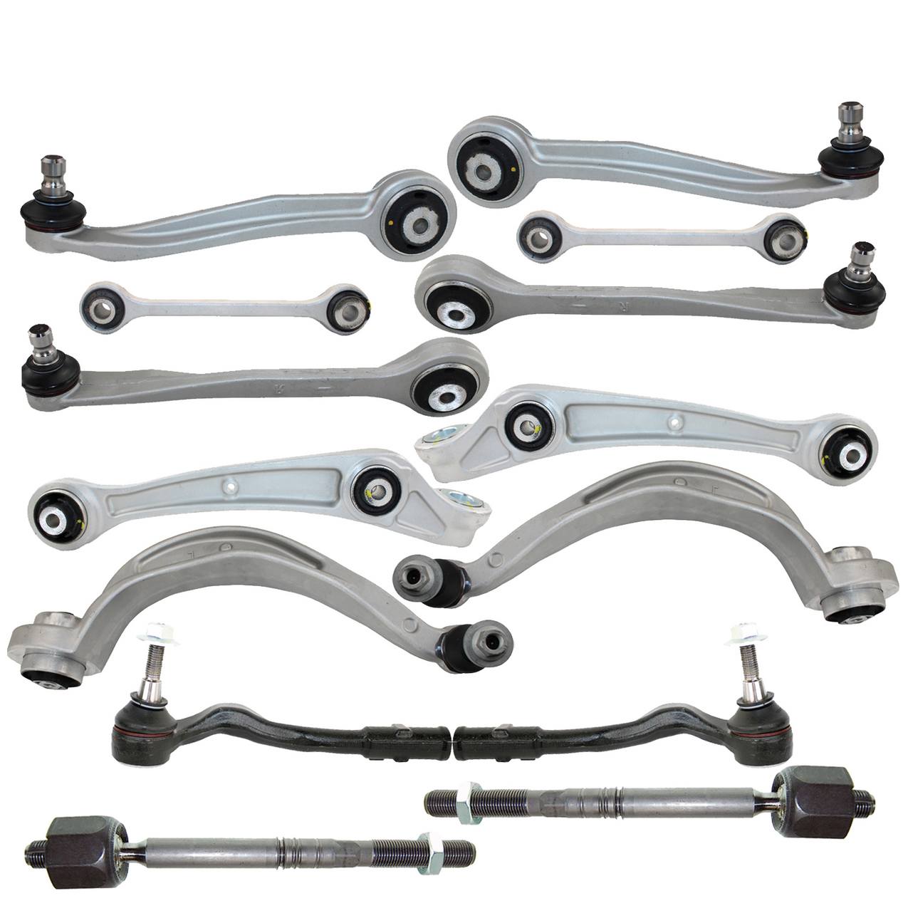 Audi Suspension Control Arm Kit – Front (Upper and Lower Control Arms) (Forward and Rearward) (Inner and Outer Steering Tie Rod End)