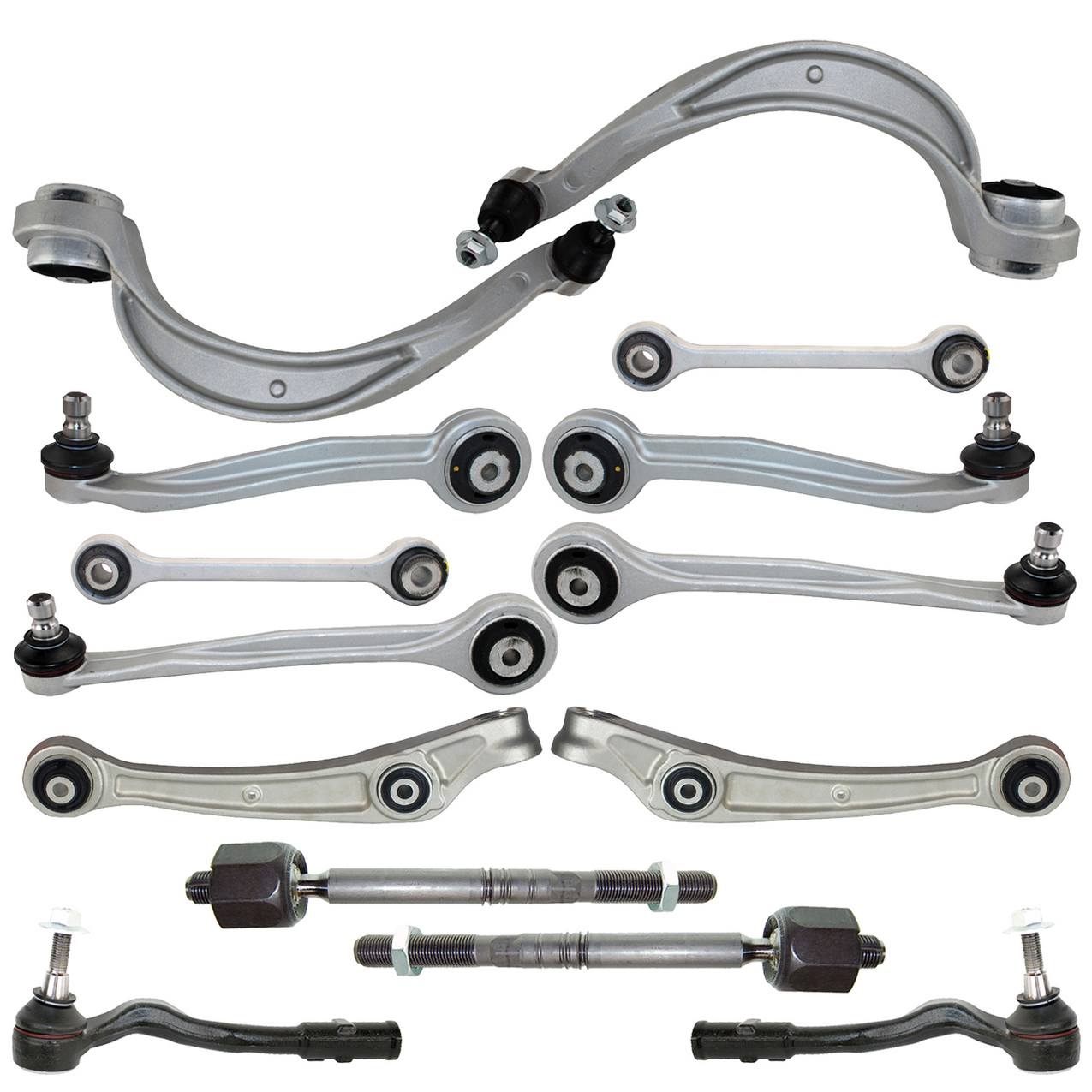 Audi Suspension Control Arm Kit – Front (Upper and Lower Control Arms) (Forward and Rearward) (Inner and Outer Steering Tie Rod End)