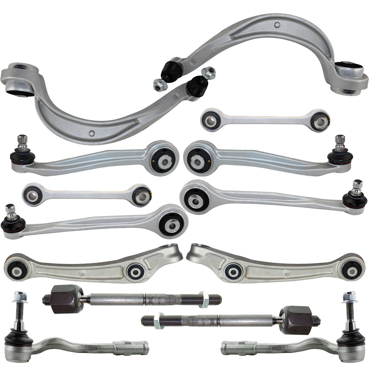 Audi Suspension Control Arm Kit – Front (Upper and Lower Control Arms) (Forward and Rearward) (Inner and Outer Steering Tie Rod End)