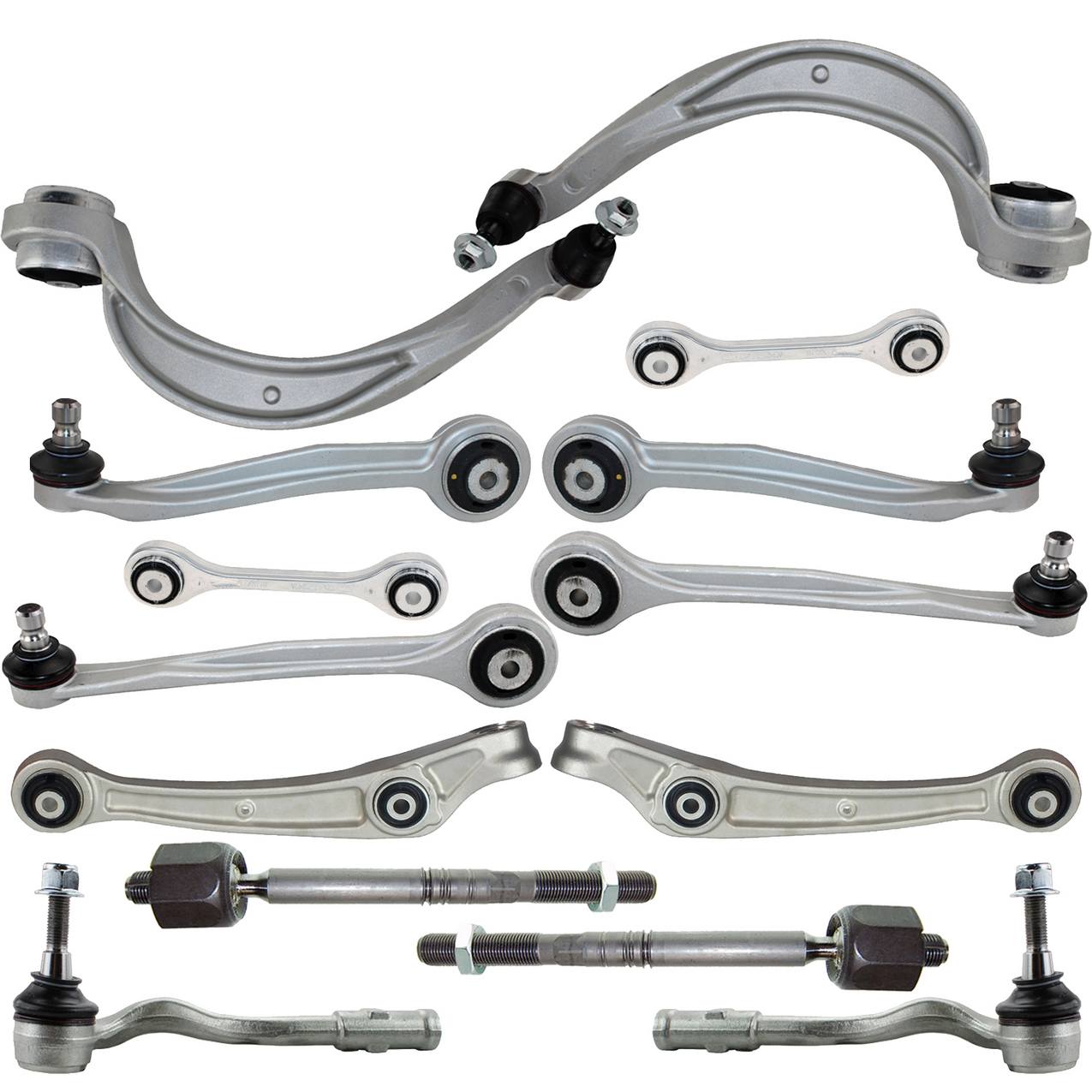 Audi Suspension Control Arm Kit – Front (Upper and Lower Control Arms) (Forward and Rearward) (Inner and Outer Steering Tie Rod End)