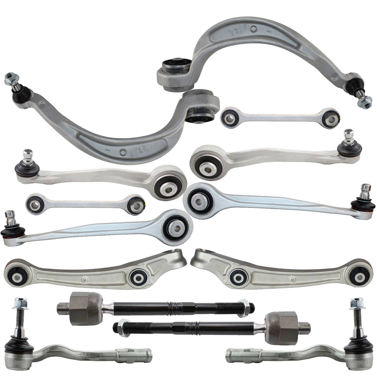 Audi Suspension Control Arm Kit – Front (Upper and Lower Control Arms) (Forward and Rearward) (Inner and Outer Steering Tie Rod End)