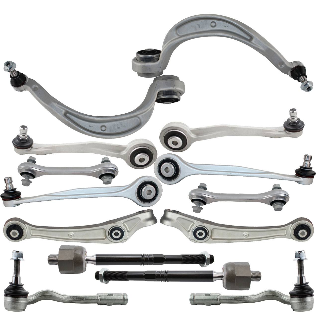 Audi Suspension Control Arm Kit – Front (Upper and Lower Control Arms) (Forward and Rearward) (Inner and Outer Steering Tie Rod End)