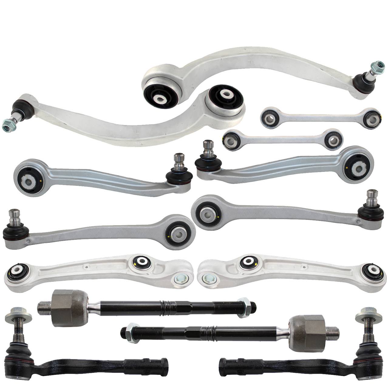 Audi Suspension Control Arm Kit – Front (Upper and Lower Control Arms) (Forward and Rearward) (Inner and Outer Steering Tie Rod End)