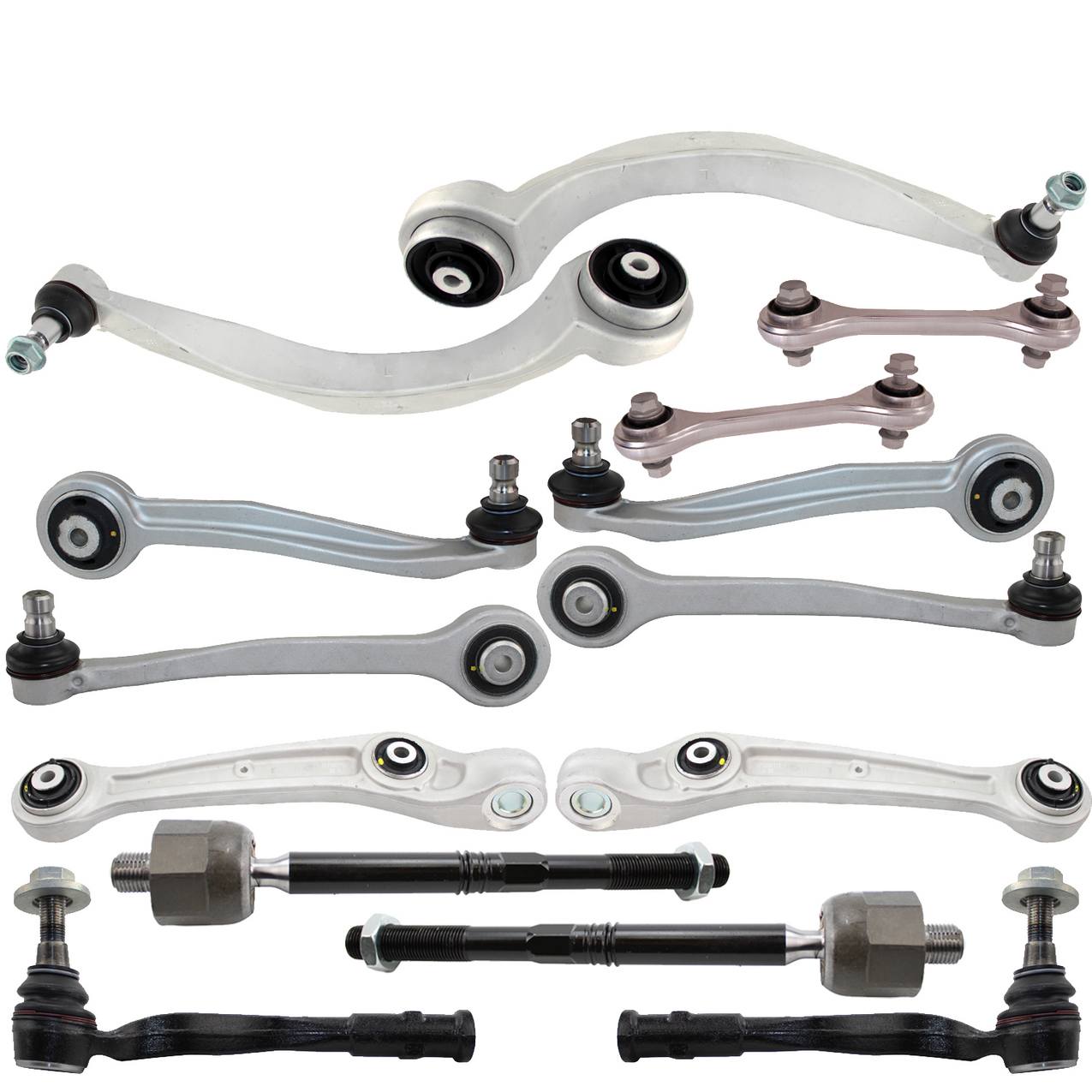 Audi Suspension Control Arm Kit – Front (Upper and Lower Control Arms) (Forward and Rearward) (Outer Steering Tie Rod End)